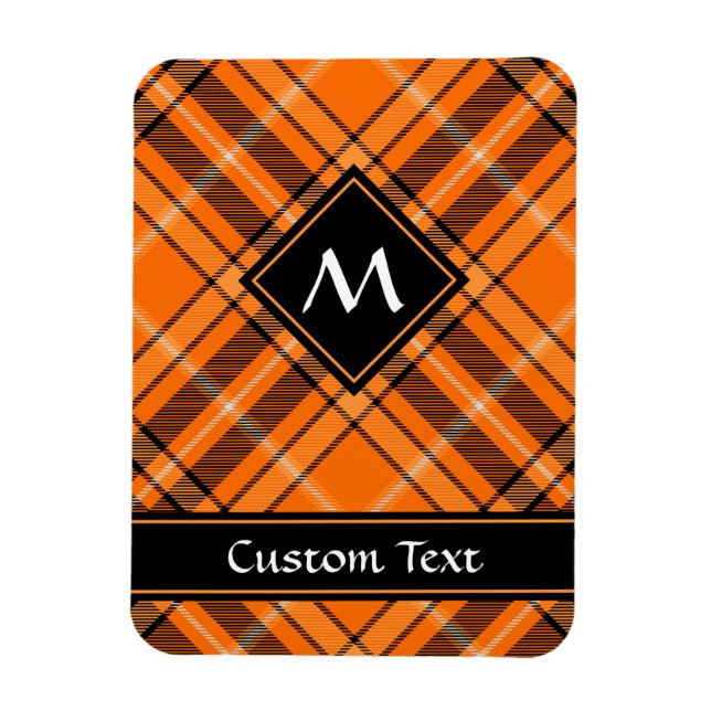 Imán Naranja de Halloween Tartan (Vertical)