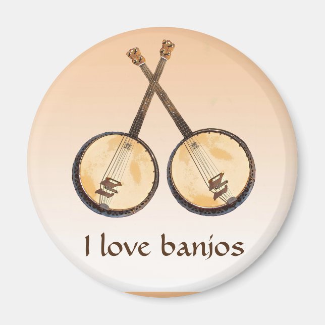 Imán Naranja de instrumentos de música Banjo (Frente)