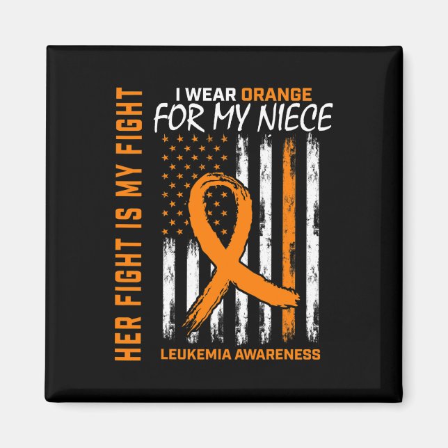 Imán Naranja de lucha contra la leucemia Conciencia sob (Frente)