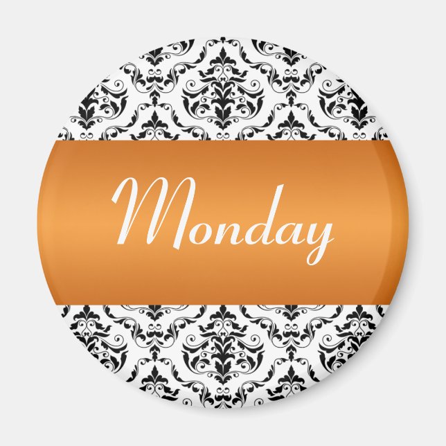 Imán Naranja de Lunes - Damask Magnet (Frente)