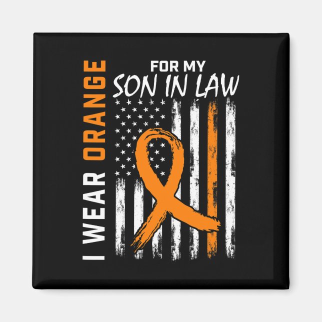 Imán Naranja De Mi Hijo En Derecho Leucemia Conciencia  (Frente)