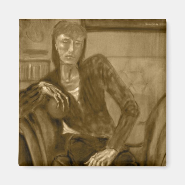 Imán - "Naranja" de pintura al petróleo en tono de (Frente)