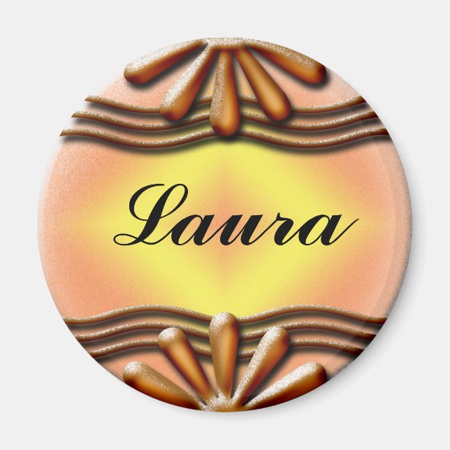 Imán Naranja de placa de nombre (Frente)