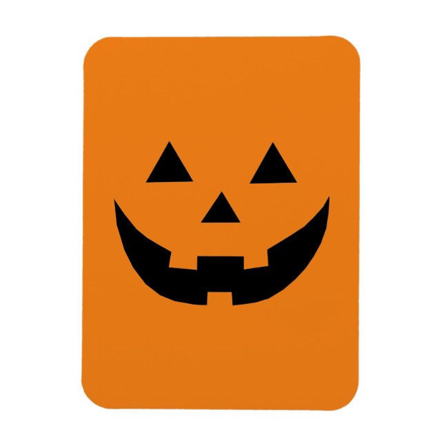 Imán Naranja divertido jack o linterna cara de calabaza (Vertical)