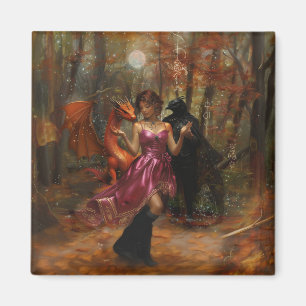 Imán Naranja Dragon Raven Occult Dark Witchy AI Art