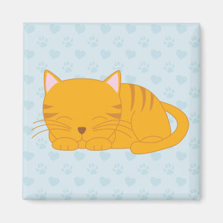 Imán Naranja durmiente Tabby Cat