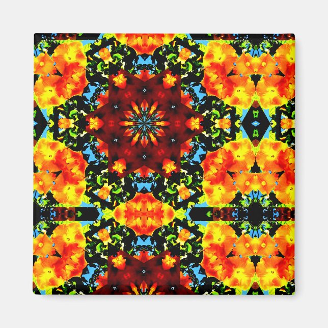 Imán Naranja floral (Frente)