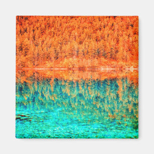 Imán Naranja follaje otoño verde azul árbol de otoño ag
