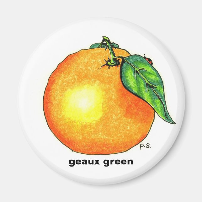 Imán Naranja, geaux green (Frente)