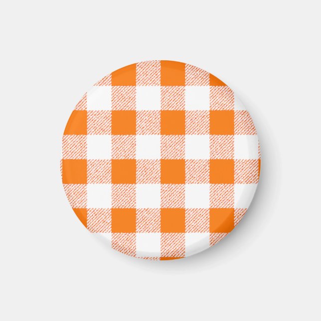Imán Naranja Gingham Check Pattern (Frente)