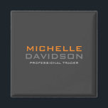 Imán Naranja Gris moderno Texto negrita Nombre Minimali<br><div class="desc">Diseños modernos y sencillos Minimalistas. Todos son simples,  atractivos,  únicos.</div>