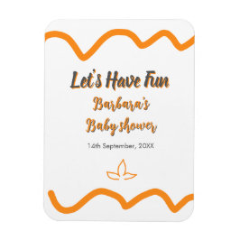 Imán Naranja gris retro español baby ducha boho moderno