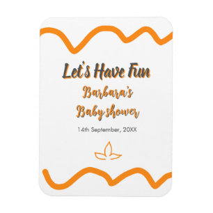 Imán Naranja gris retro español baby ducha boho moderno