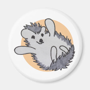 Imán Naranja Happy Cute Hedgehog
