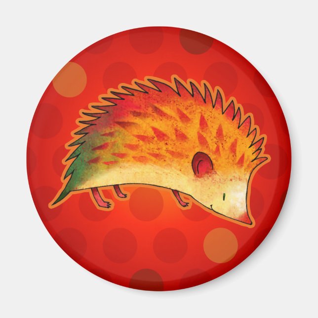 Imán Naranja Hedgehog con Dot Magnet (Frente)