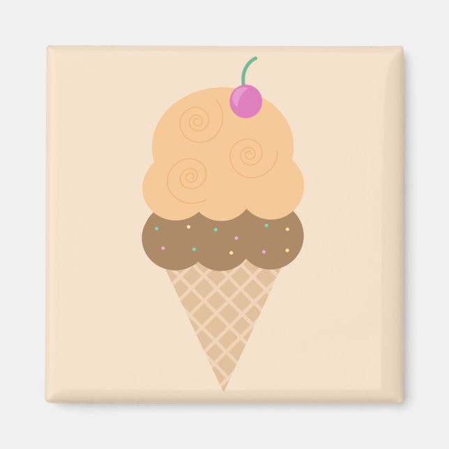 Imán Naranja Ice Cream Cone (Frente)