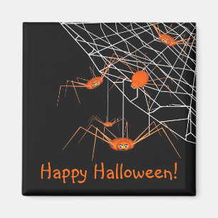 Imán Naranja infantil Halloween Spiders Magnet