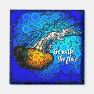 Imán Naranja Jellyfish Blue Ocean Go With the Flow