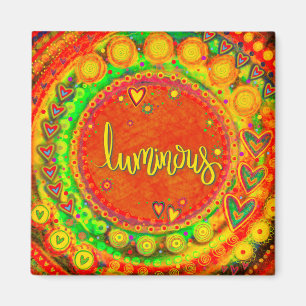 Imán Naranja Luminoso Corazón Floral Inespiritualidad M