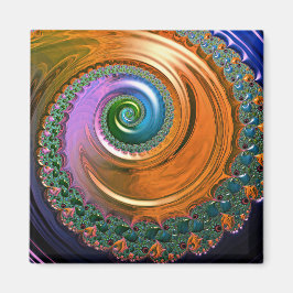 Imán Naranja Mandelbrot Swirl Magnet