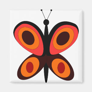 Imán Naranja mariposa Insect Red Wings Garden Bug