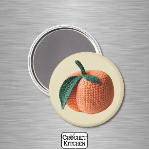 Imán Naranja Minimalista Abuela Crochet Peach