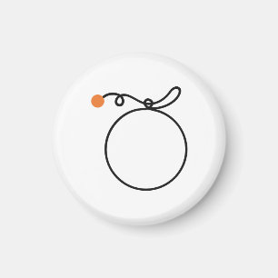 Imán Naranja minimalista arte de una línea punto naranj