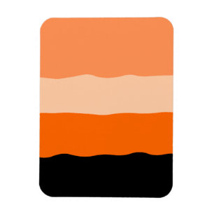 Imán Naranja minimalista y franjas onduladas negras