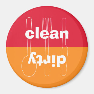 Imán Naranja moderno utensil sucio y rojo limpio lavava