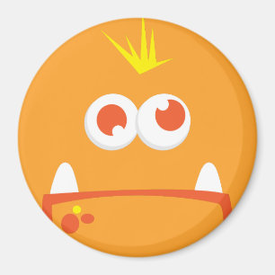 Imán Naranja Monster Face Magnet