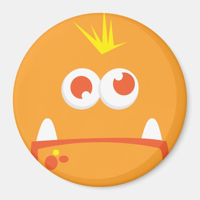 Imán Naranja Monster Face Magnet (Frente)