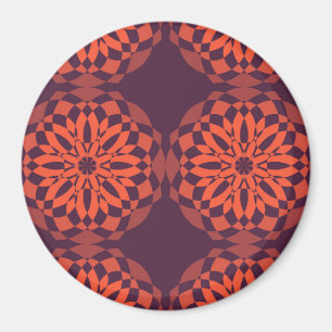 Imán Naranja morado fresco, único, moderno abstracto de