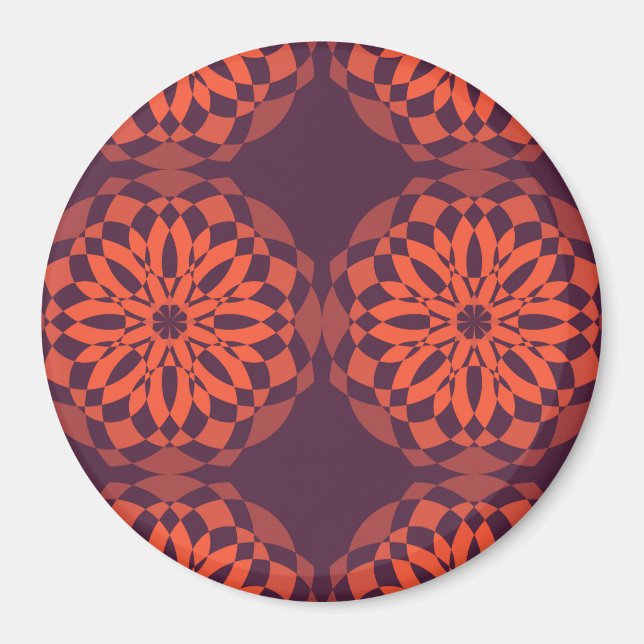 Imán Naranja morado fresco, único, moderno abstracto de (Frente)