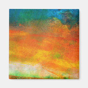 Imán Naranja multicolor y pintura de acrílico abstracto