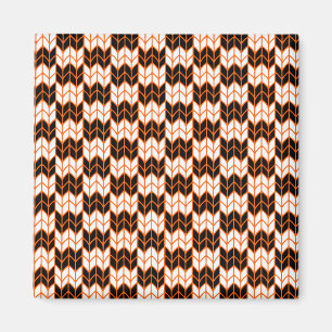 Imán Naranja NEGRO CHECK KNIT Square Magnet