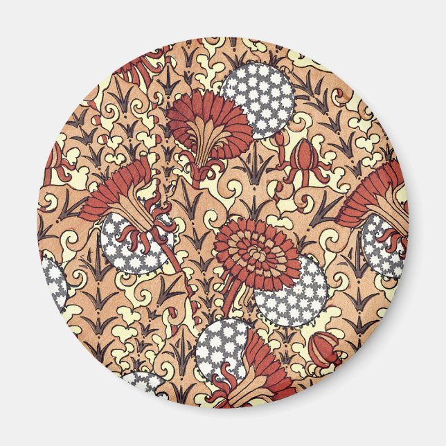 Imán Naranja Nouveau Floral (Frente)