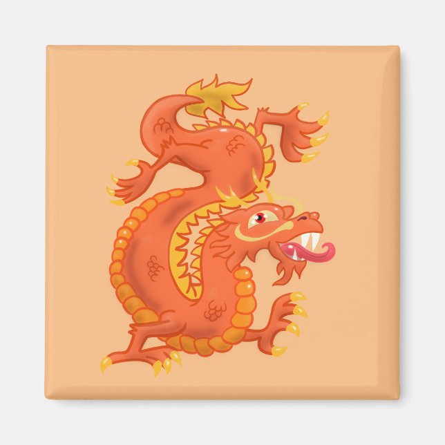 Imán Naranja Oriental Dragon Magnet (Frente)