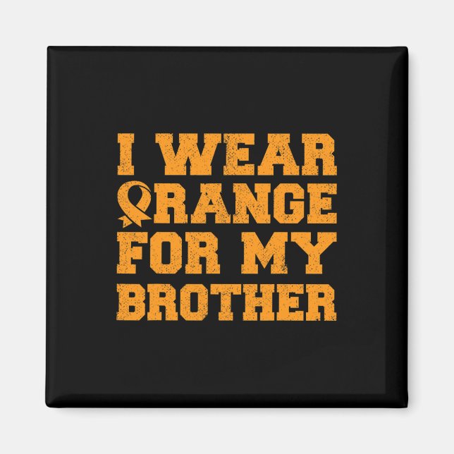 Imán Naranja Para Mi Hermano Leucemia Sensibilización C (Frente)