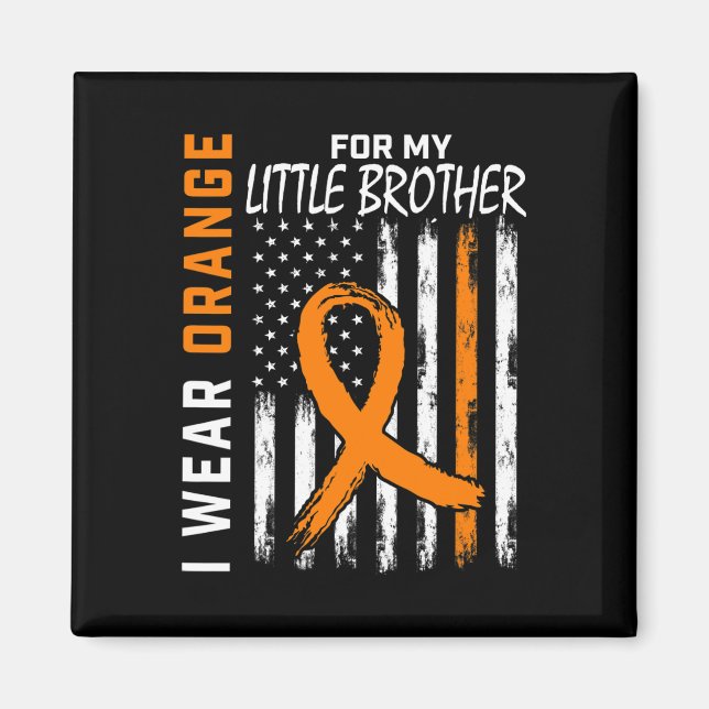 Imán Naranja Para Mi Hermano Pequeño Consciente Del Cán (Frente)