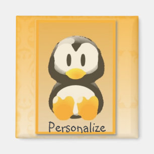 Imán Naranja Penguin Magnet