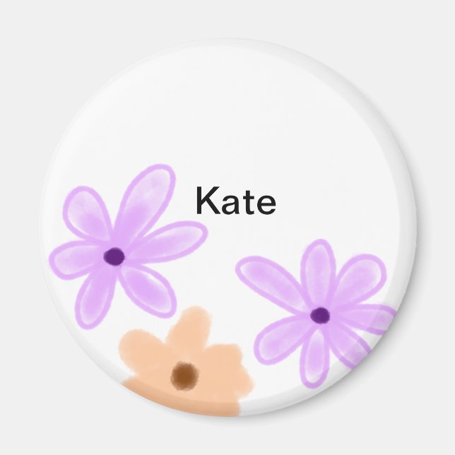 Imán Naranja púrpura sobre acuarela floral añadir texto (Frente)