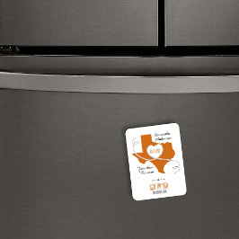 Imán Naranja quemado Texas Curling Ribbon Save the Date