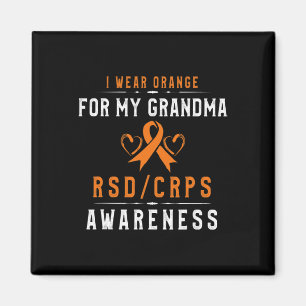 Imán Naranja Ribbon Conciencia Crpsrsd Para Abuela De S