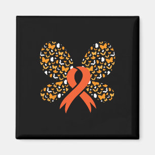 Imán Naranja Ribbon Mariposa Leucemia Awareness Survivo
