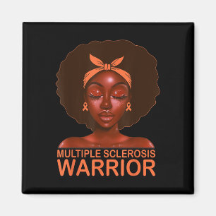 Imán Naranja Ribbon Sra. Awareness Warrior Black Afro