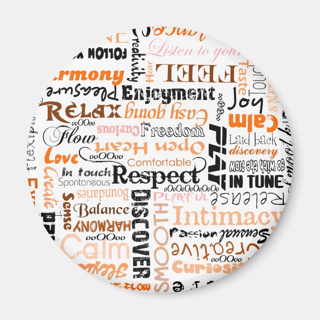 Imán Naranja Sacral Chakra Positive Afirmations (Frente)