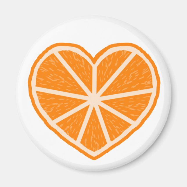 Imán Naranja Slice Heart (Frente)