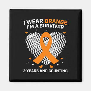 Imán Naranja Sobreviviente de leucemia Regalos 2 años g