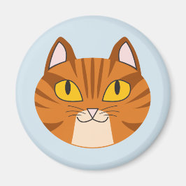 Imán Naranja Tabby Cat Round Magnet