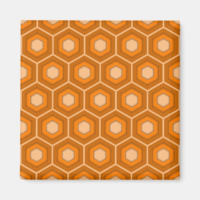 Imán Naranja Tiled Hex Square Magnet (Frente)